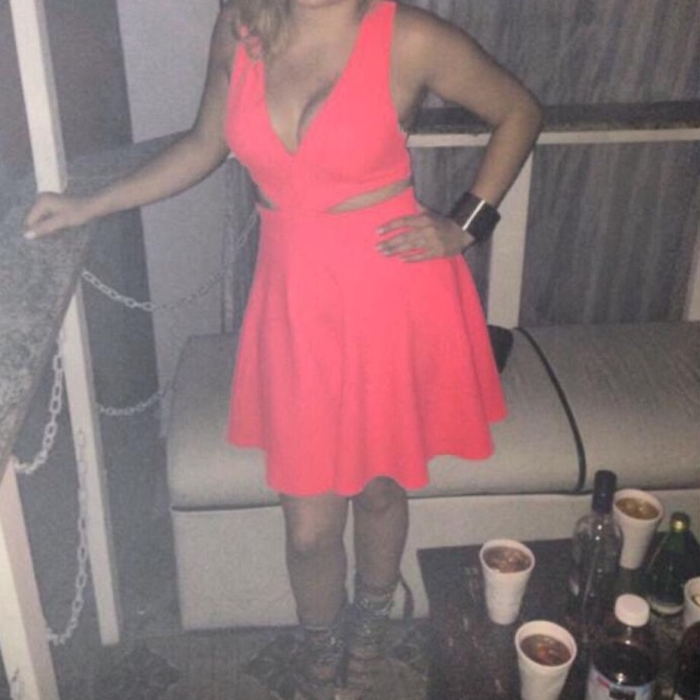 Used worn once hot pink skater dress